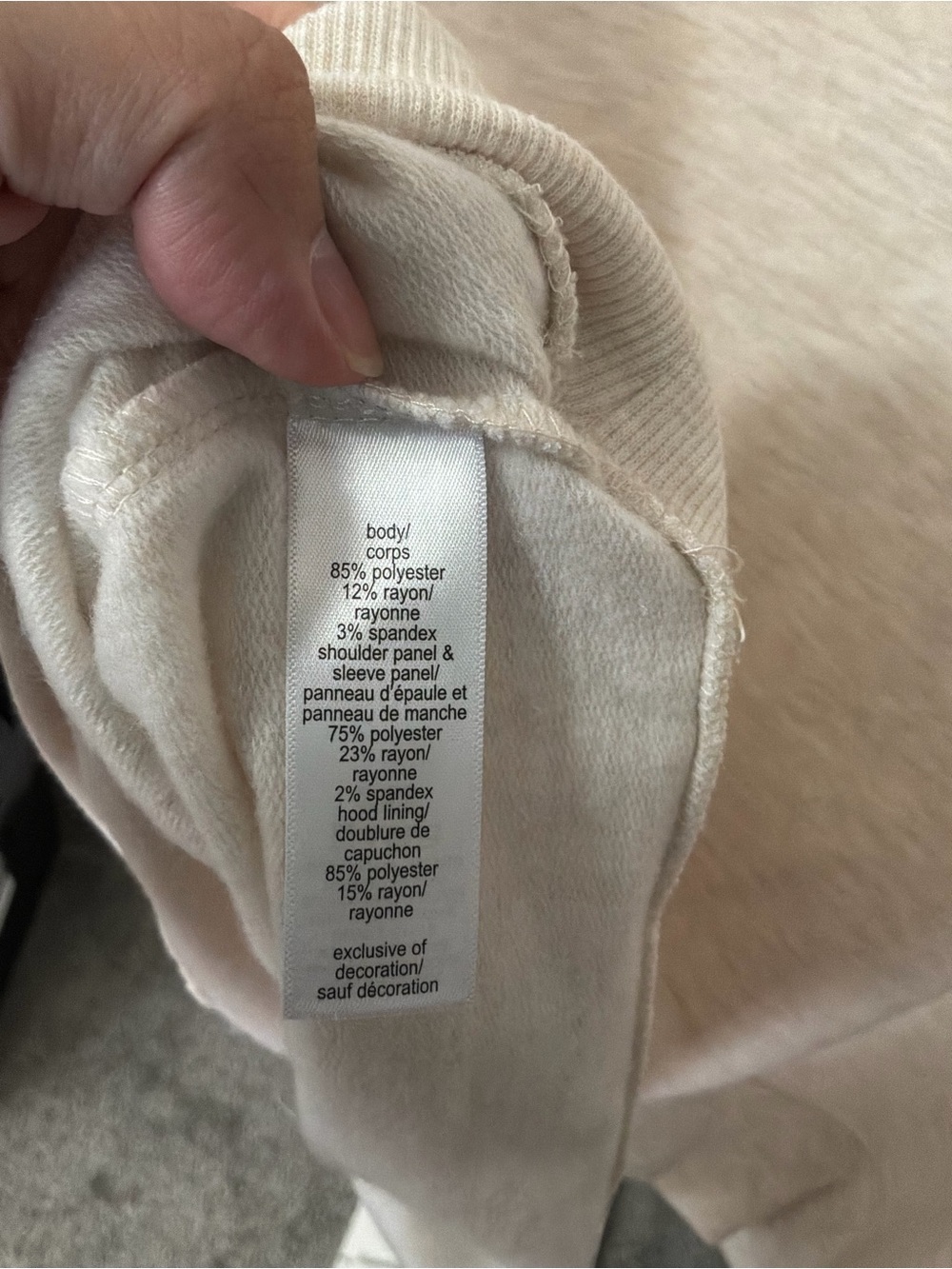 Maurices 0X Heathered Cream Hoodie with Burgundy Snowflake Accents - Picture 5 of 5